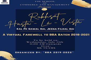 ‘Rukhsat – 2021’ BBA 2018-21 Batch Virtual Farewell Ceremony